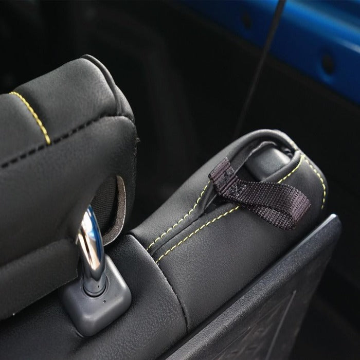 leather seat cover with yellow stitching for jimny