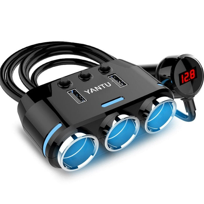 12V-24V-Car-Cigarette-Lighter-Socket-Splitter-Plug-LED-USB-Charger-Plug
