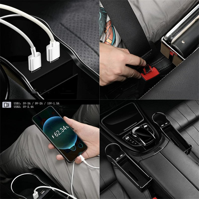 Car Seat Gap Oragnizer with USB Charger